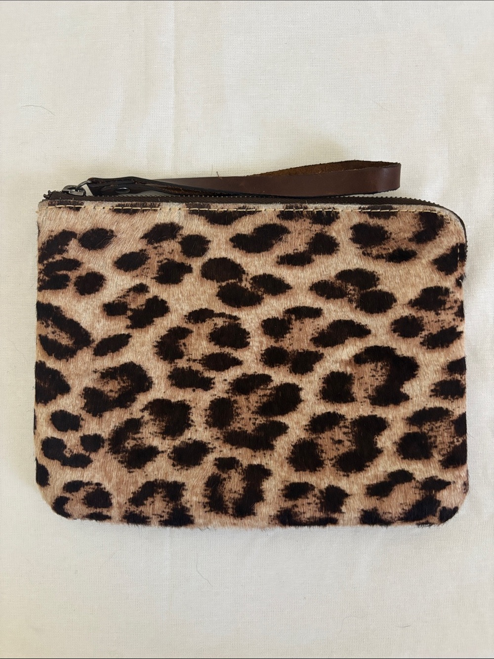 Patricia Nash Leopard Print Wristlet Clutch - Brown & Cream